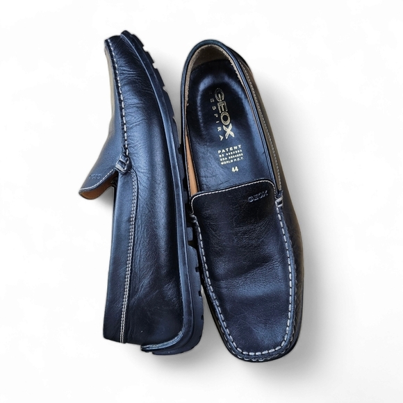 New GEOX Respira Men's Black Leather Slip-on Driving Loafer Size EU44 /US11 - Picture 11 of 12